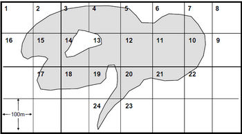 This is figure 2 illustrating an example of partitioning and labelling a small lake equal to or less than 200 hectares.