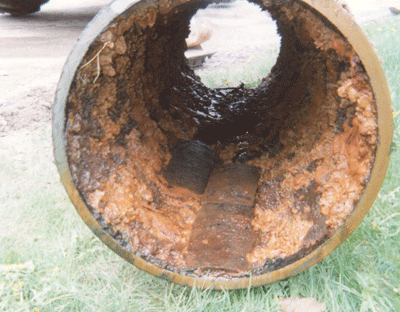 Tuberculation of a drinking water pipe