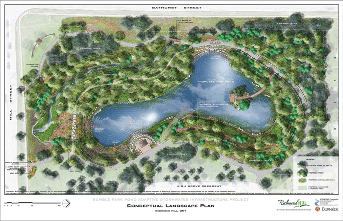 Conceptual landscape plan of the Rumble Pond stormwater management facility