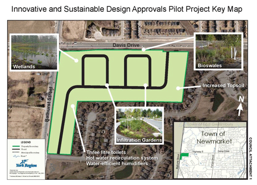Proposed sustainable development practices: Innovative and sustainable design approvals pilot project key map