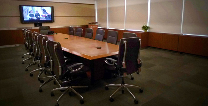 Photo of the view of the Multimedia Boardroom from the entrance