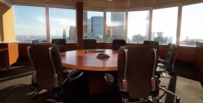 Photo of Round Table Boardroom from the view of the entrance