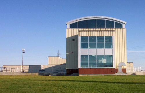 Biological aerated filter building at the City of Thunder Bay’s water pollution control plant