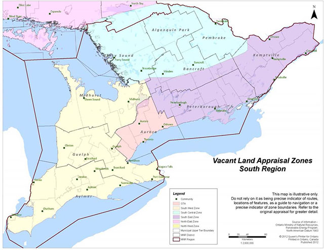 Zonal Land Value Map – Southern Ontario 