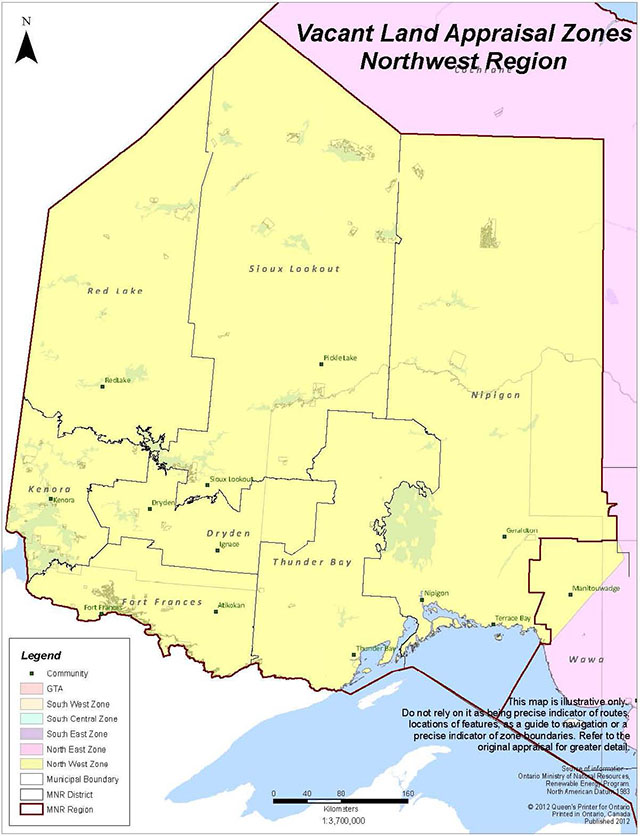Zonal Land Value Map – Northwestern Ontario 