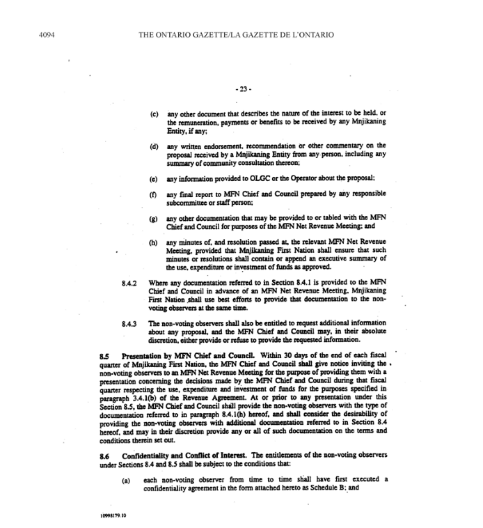 Title: Schedule R Protocol Agreement - Description: A photocopied image of the Protocol Agreement