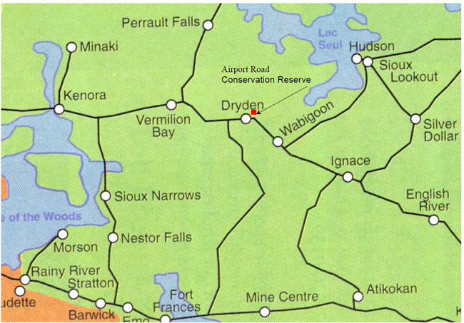 Site Reference Map of Northwestern Ontario