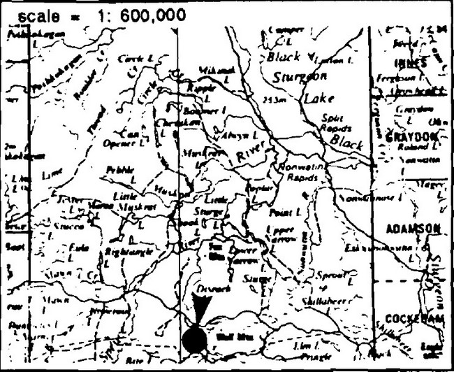 Map showing Albert Lake Mesa Provincial Park