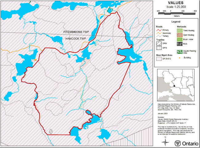 Image of Alm Lake Forest Conservation Reserve Values Map