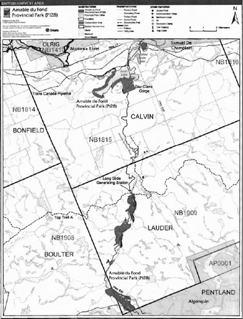 Commercial Baitfish Areas in Amable du Fond River Provincial Park