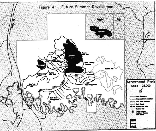 Map showing future summer development at Arrowhead Provincial Park 
