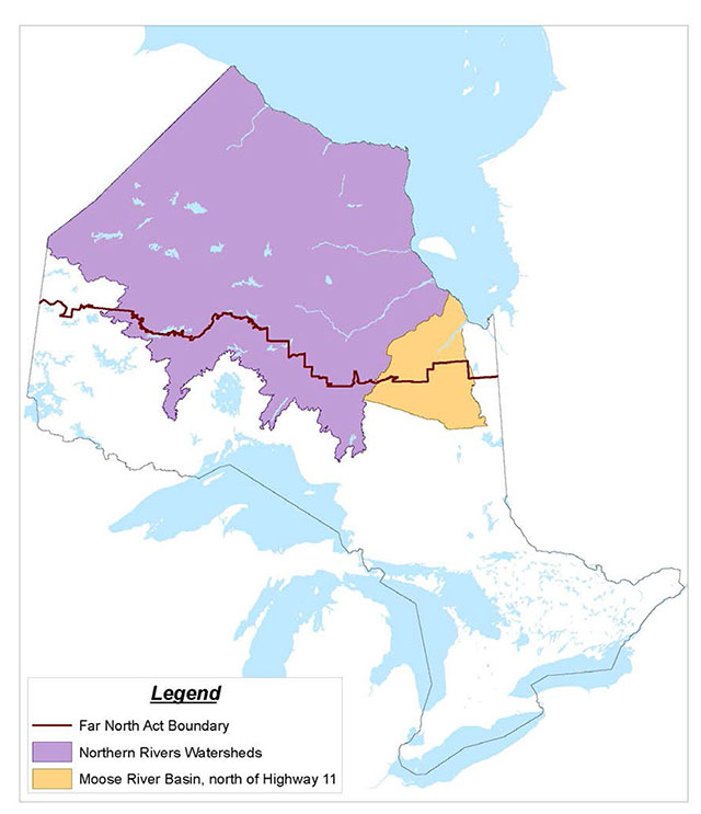 This is figure 1 map illustrating areas referenced in Renewable Energy on Crown Land Policy.