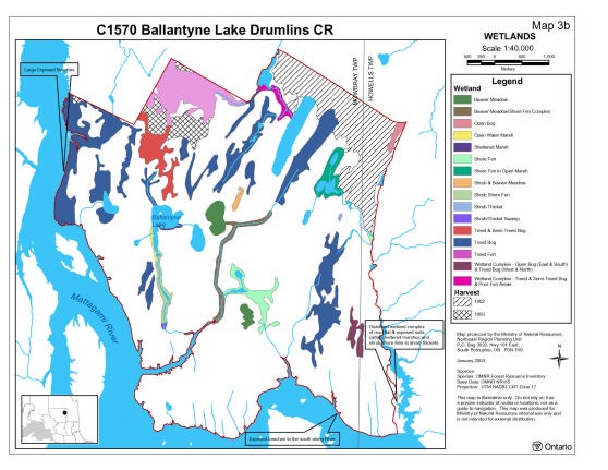 Map of Ballanytyne Lake Drumlins Conservation Reserve Wetlands