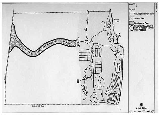 Map showing the various zones inside of Balsam Lake Provincial Park