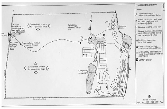 Map showing the Proposed Developments inside of Balsam Lake Provincial Park