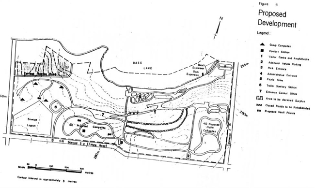 Map of the Proposed Develpoment at Bass Lake Provincial Park