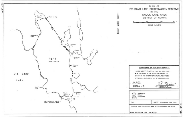Map showing the boundaries for Big Sand Lake Conservation Reserve