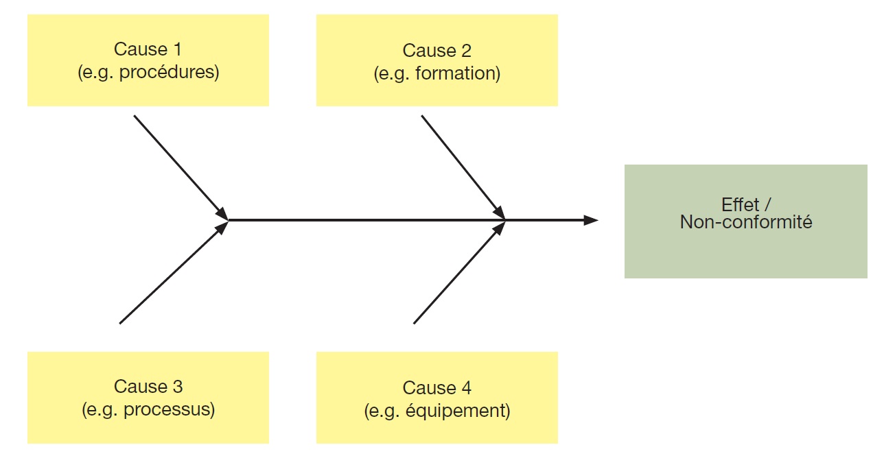 Exemple de diagramme cause-effet – Outil d’analyse des causes fondamentales