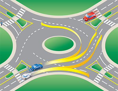 a two-laned roundabout