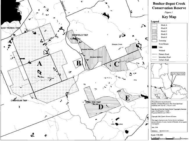 Key map of Boulter-Depot Creek Conservation Reserve