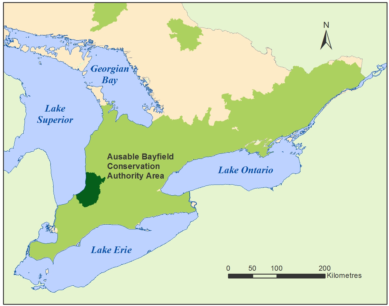 Figure 20: Map showing the location of the Ausable Bayfield Conservation Authority.