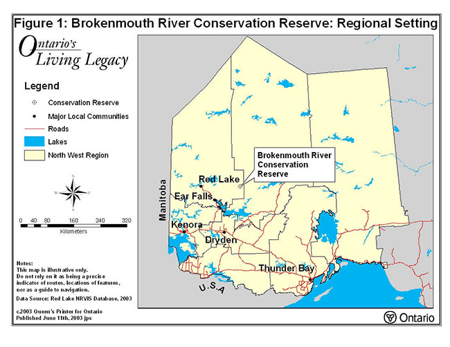 Map of Brokenmouth River Conservation Reserve  Regional Setting