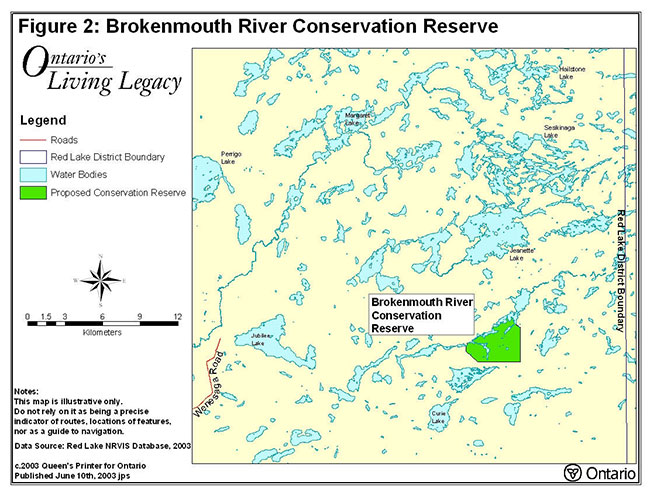 Map of Brokenmouth River Conservation Reserve