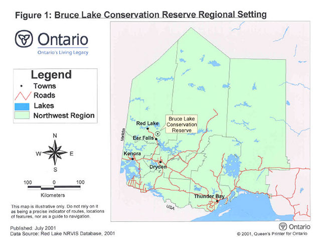 Map of Bruce Lake Conservation Reserve Regional Setting