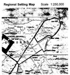 A map of the regional setting of Cabot Head Provincial Nature Reserve