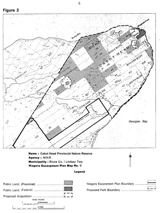 A map of the Cabot Head provincial nature reserve.