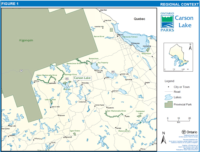 Map of Carson Lake Provincial Park Regional Context