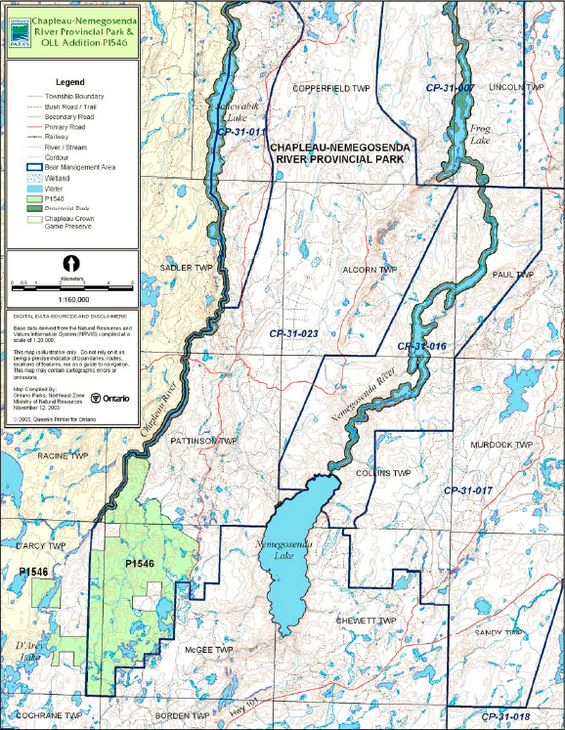 Archived - Chapleau-Nemegosenda River Provincial Park Management ...