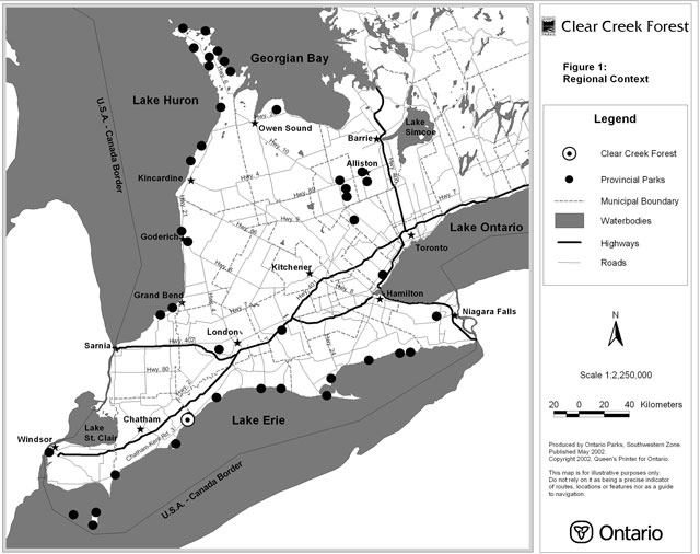 Clear Creek Forest Provincial Park Management Statement Ontario Ca   241 1 1en Map 1 