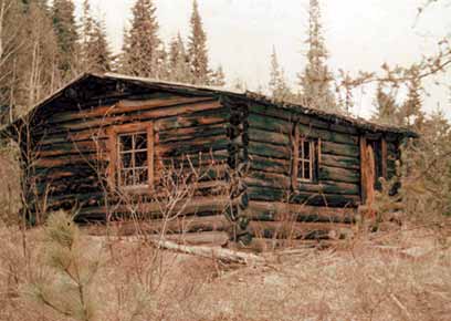 photogrpah of a log cabin