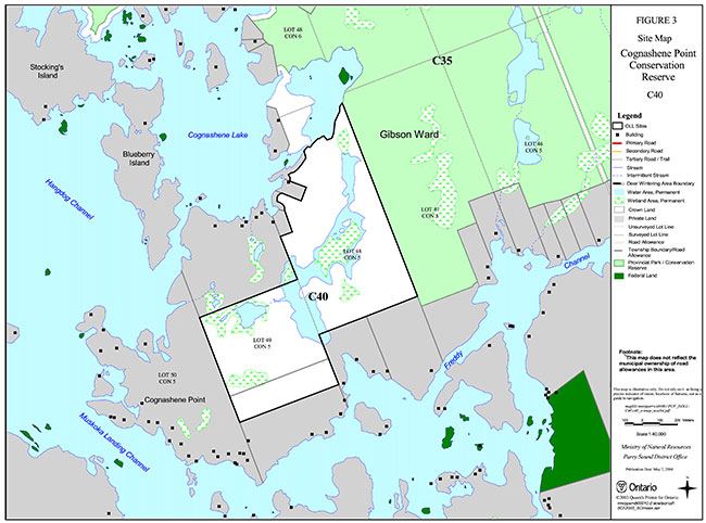 Cognashene Lake Conservation Reserve Site Map