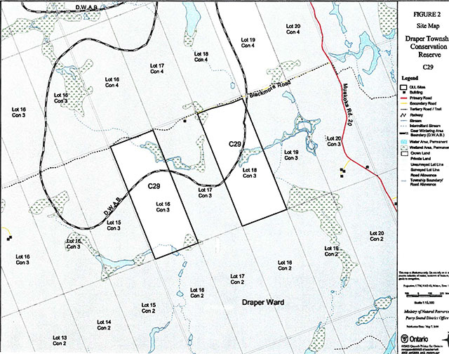 Site map of Draper Township Conservation Reserve