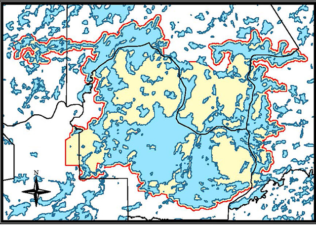boundaries of the four bear management areas represented within the Dryberry lake conservation reserve.