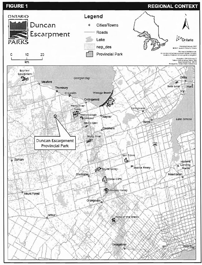 This map shows a regional context for duncan escarpment.