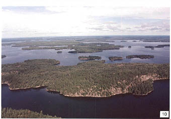 This is an aerial view to the north over Eagle Lake from above South Twin Island