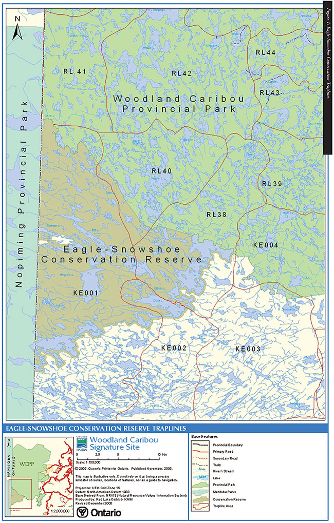 Map of Eagle-Snowshoe Conservation Traplines