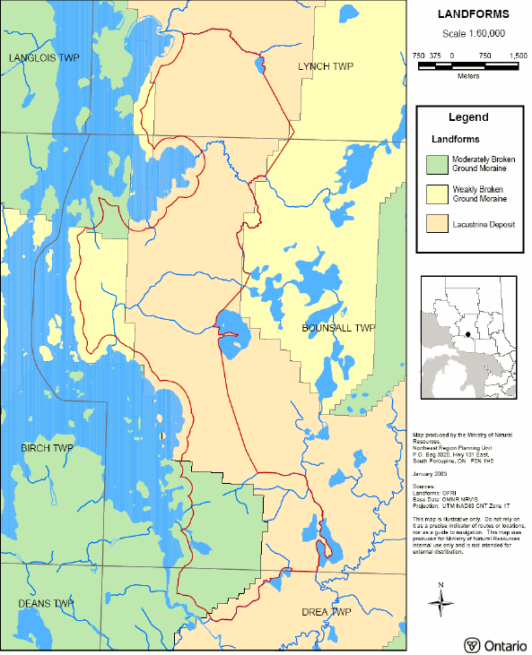 Image showing the East Wenebegon Forest Conservation Reserve Earth Science Map