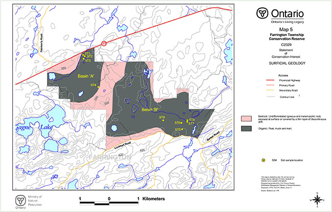 Farrington Township Conservation Reserve: Surficial Geology 