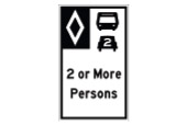 a high occupancy vehicle lane sign