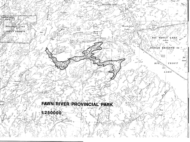 Fawn River Provincial Park map.