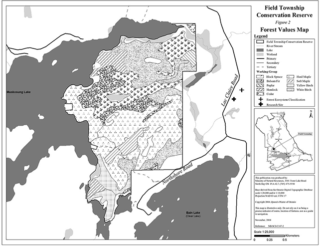 forest values map of Field Township Conservation Reserve
