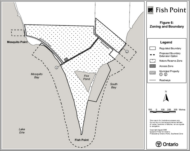"Map showing the zoning and boundary of Fish Point