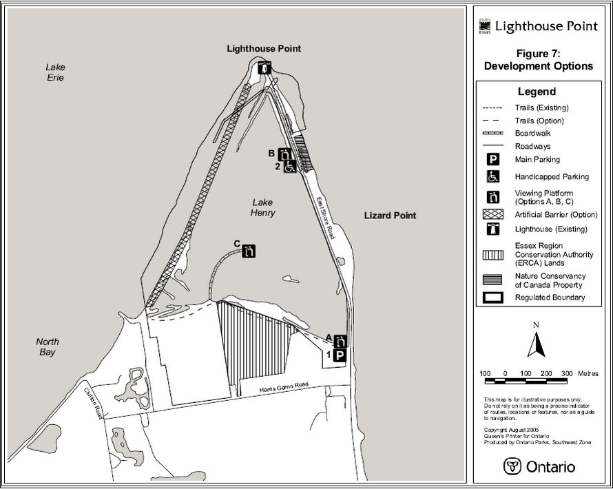 Map showing the development options at Lighthouse Point