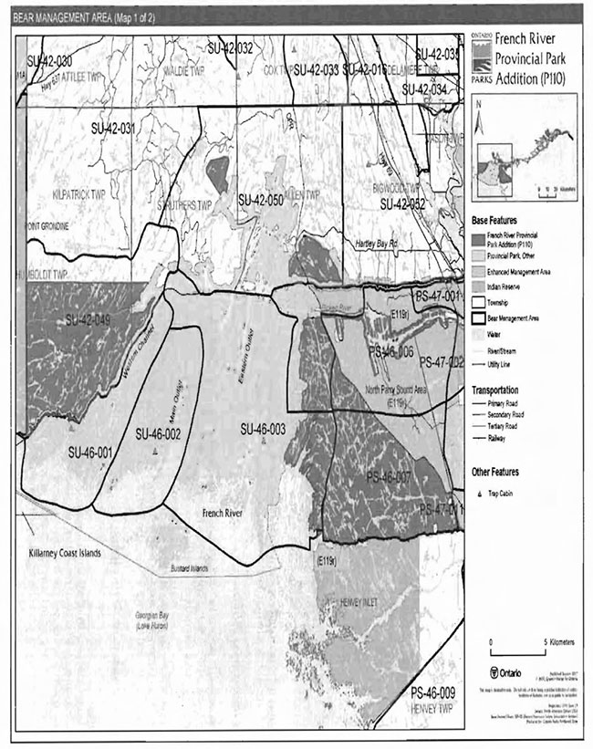 Bear management areas map