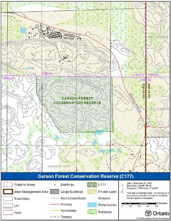 Map of Garson Forest Conservation Reserve