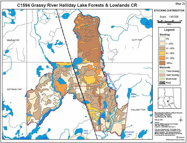 This photo shows the map of stocking distribution in grassy lake.